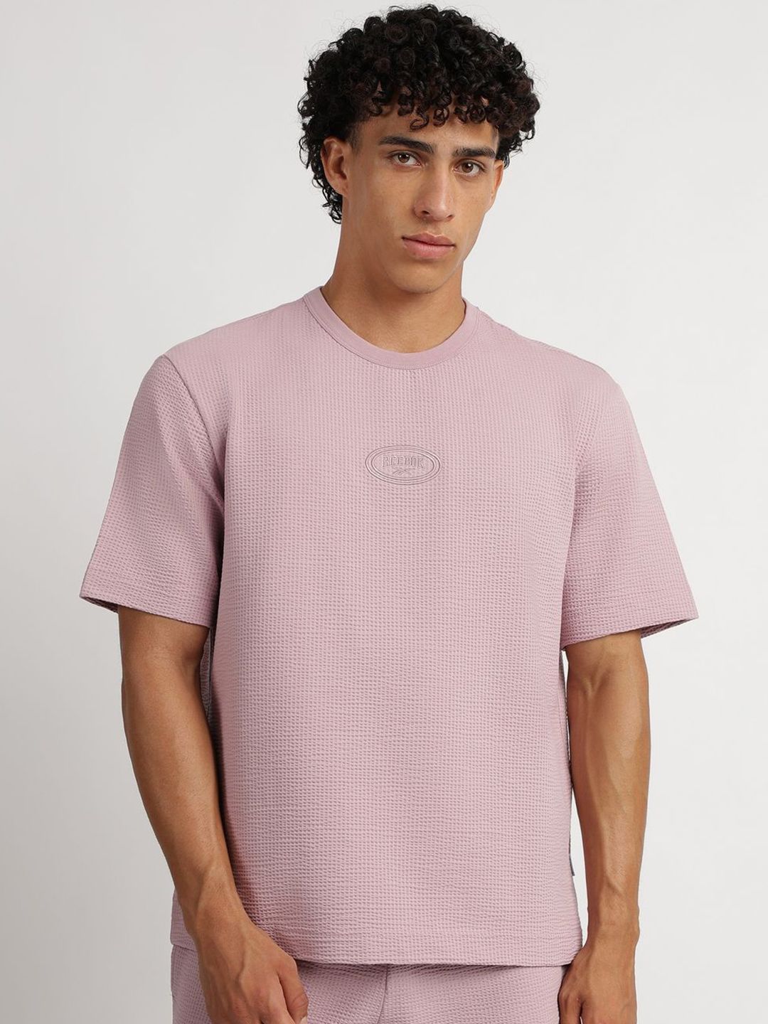 Reebok Men Solid Round Neck Cotton Boxy T-shirt