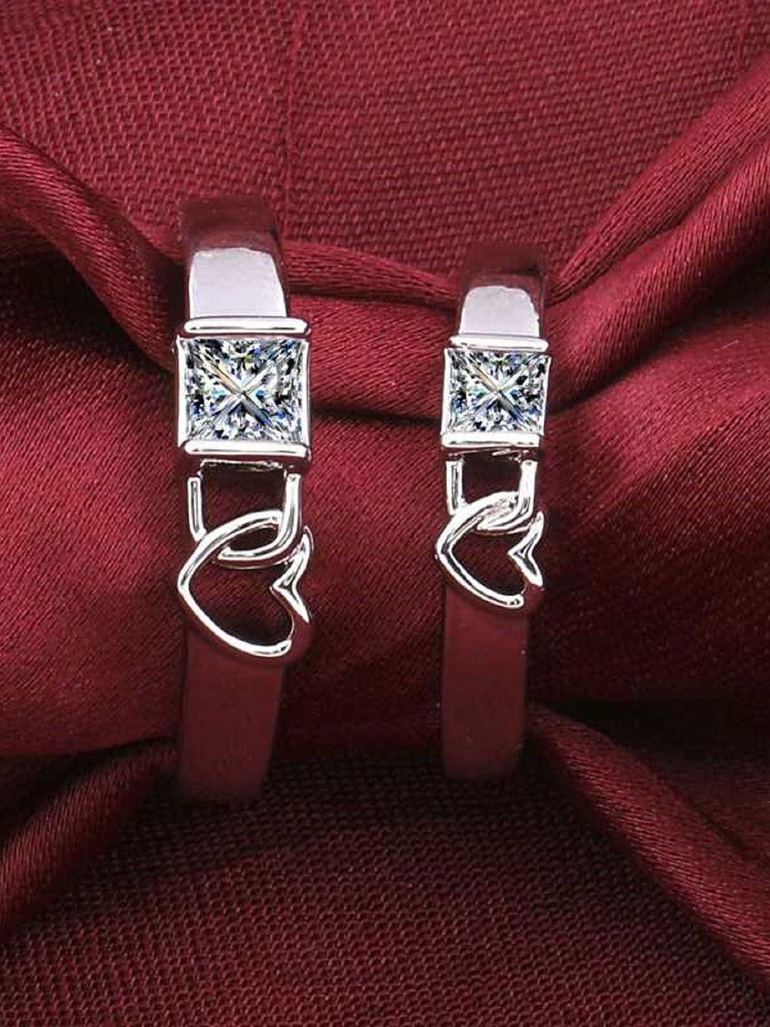 Ringzinnie Set Of 2 Stone-Studded Couple Finger Rings