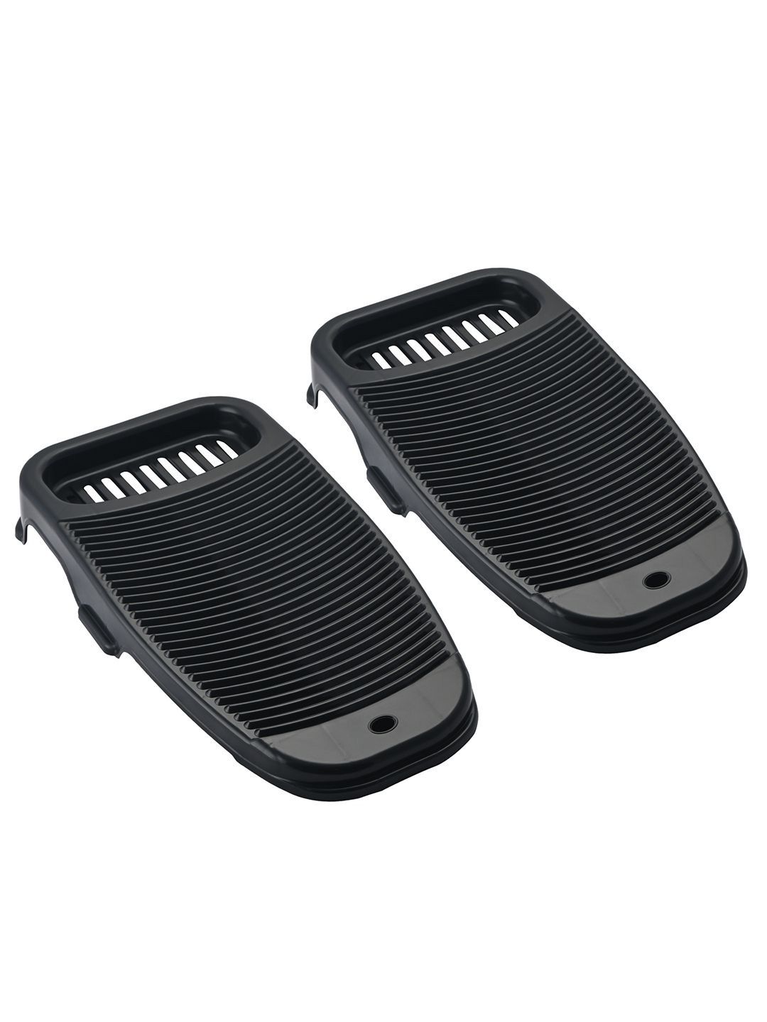 Kuber Industries 2 Pcs Black Plastic Hand Washboard for Washing Clothes with Soap Holder