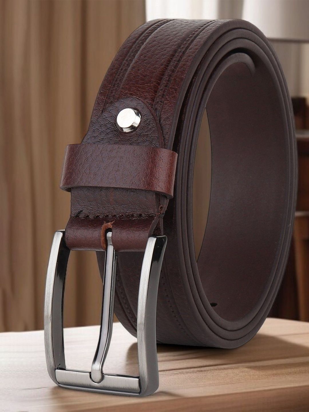 The Roadster Lifestyle Co Men Textured Formal Belt