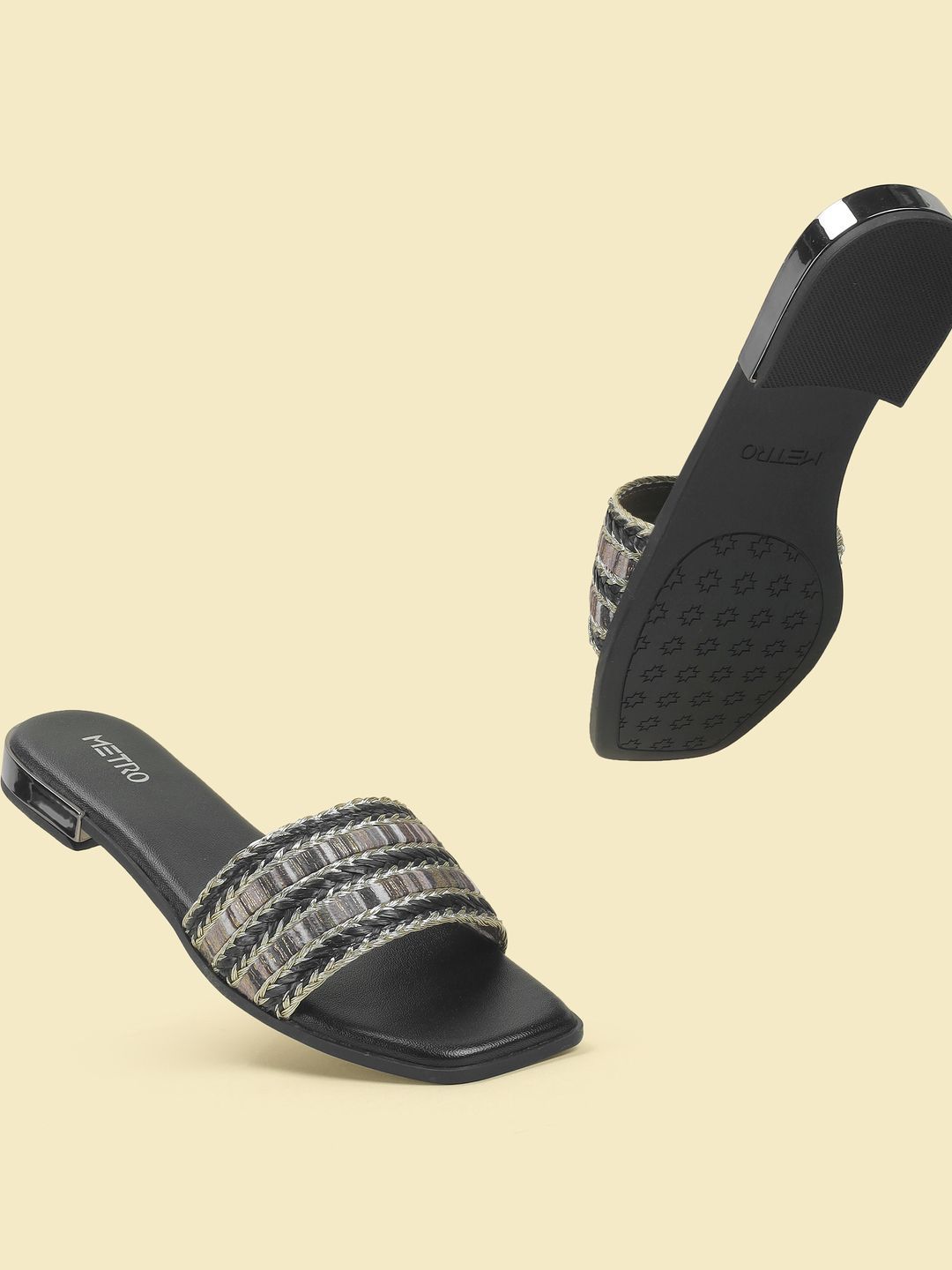 Metro Women Slip-On Open Toe Flats