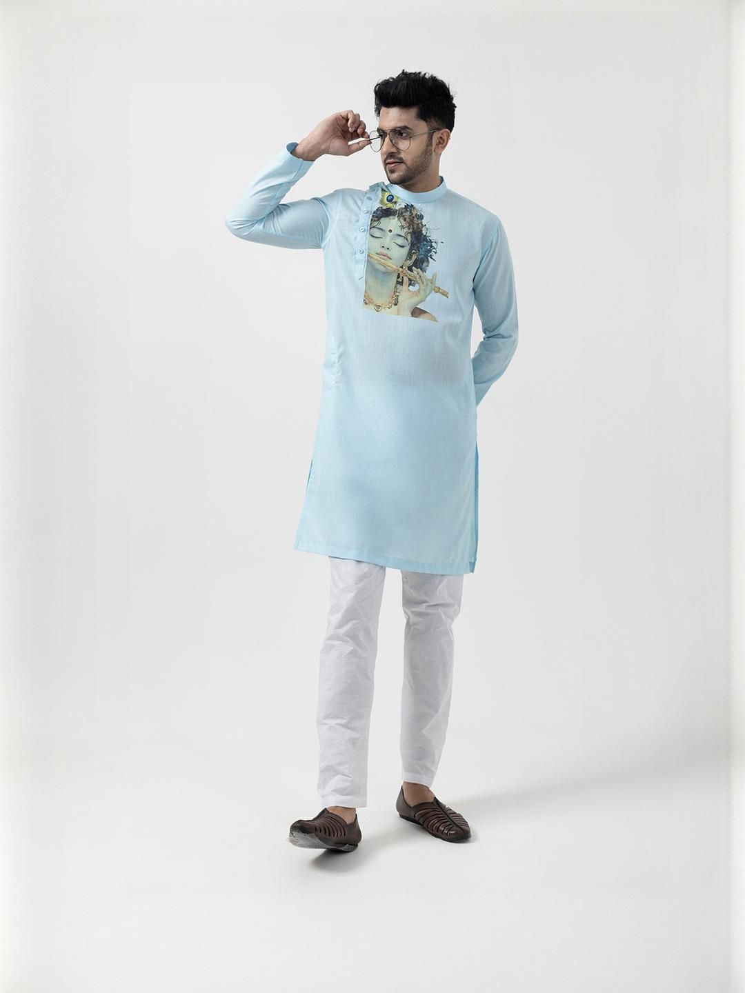 PulseIQ Men Blue Kurtas