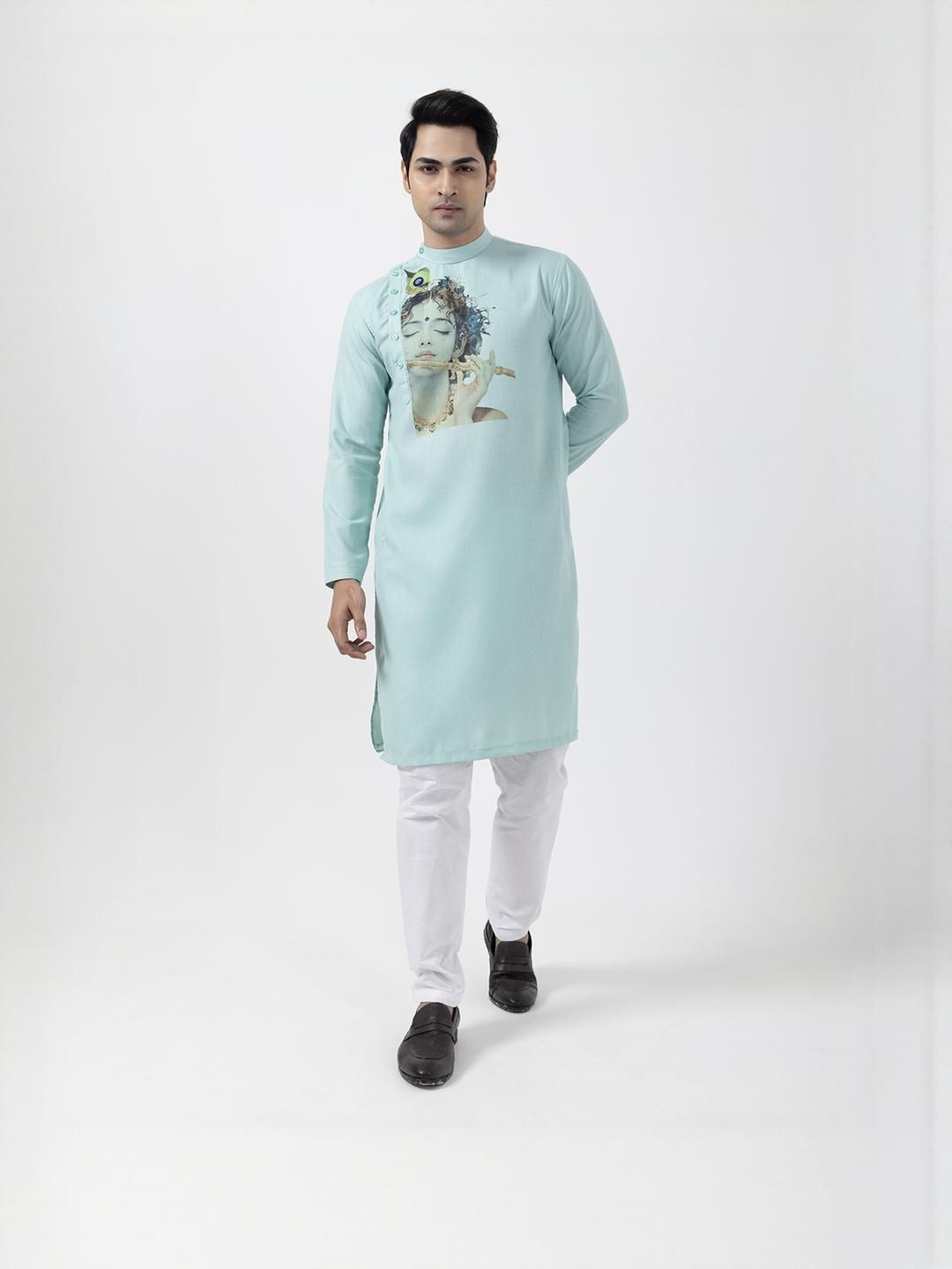 PulseIQ Men Green Kurtas