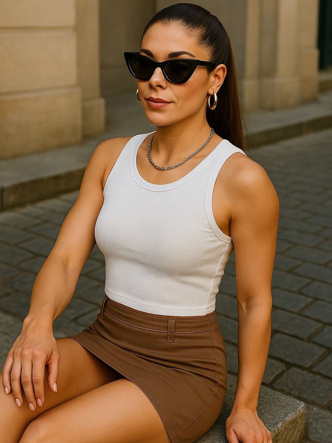 Roadster Roadster Women Cotton Ribbed Tank Crop Top