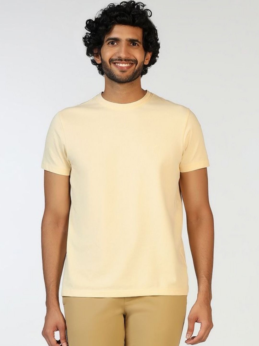 Blackberrys Men Solid Round Neck Cotton Slim Fit T-shirt
