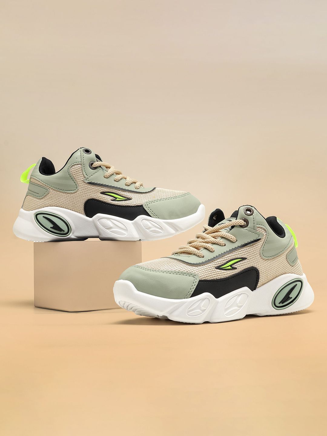 ASIAN Kids Woven Design Lace-Ups Sneakers