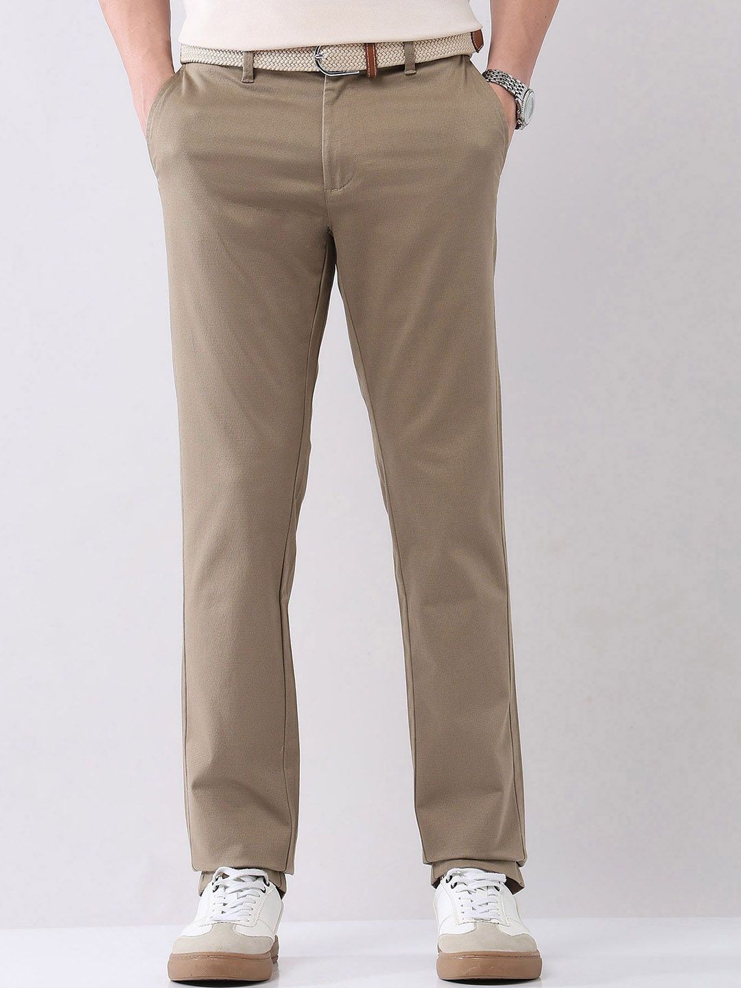 AD By Arvind Men Slim Fit Mid-Rise Chinos Trousers
