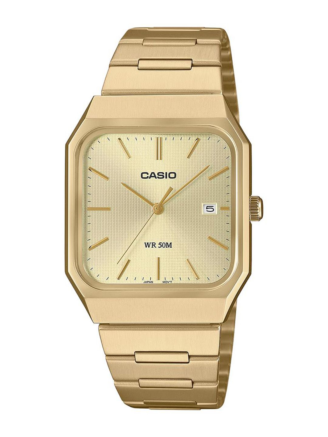 Buy CASIO Men Dial & Stainless Steel Cuff Straps Rectangular Reset