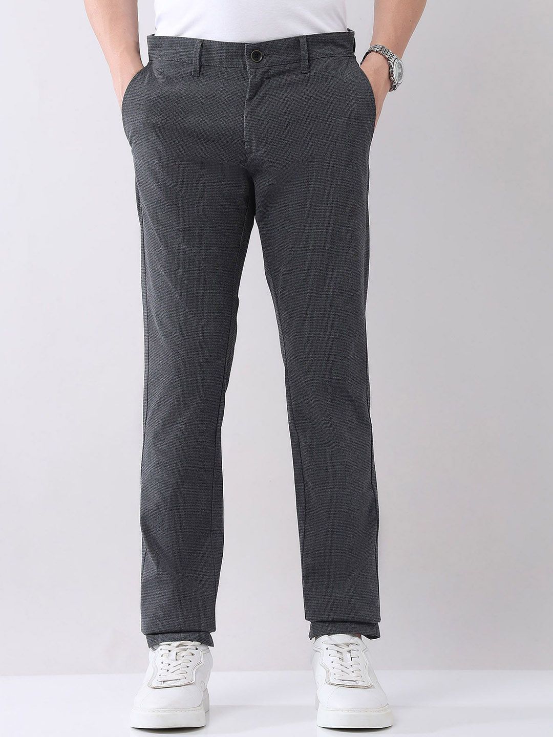 AD By Arvind Men Slim Fit Cotton Chinos Trousers