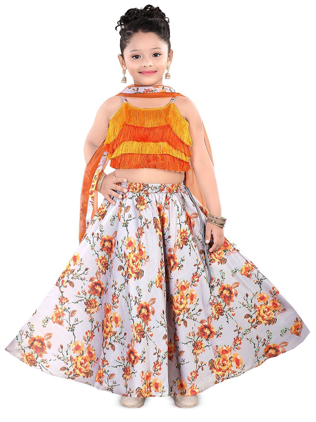 Pragya Exclusive Girls Embellished Silk Ready to Wear Lehenga With Blouse And Dupatta