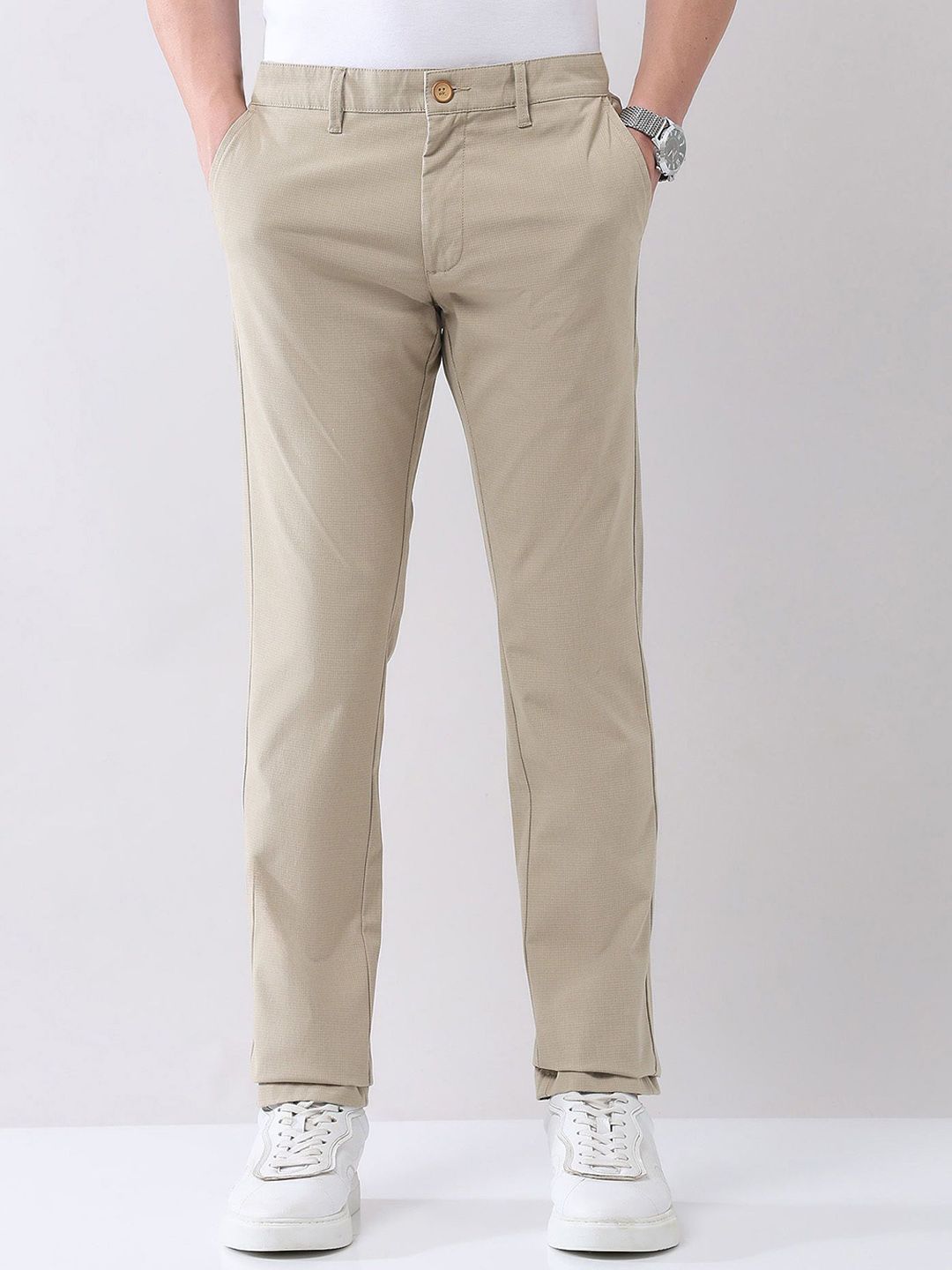 AD By Arvind Men Slim Fit Cotton Chinos Trousers