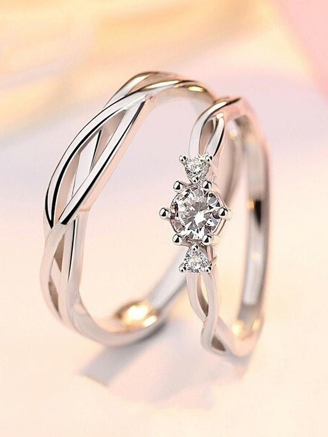 Ringzinnie Set Of 2 Stainless Steel Adjustable Finger Rings