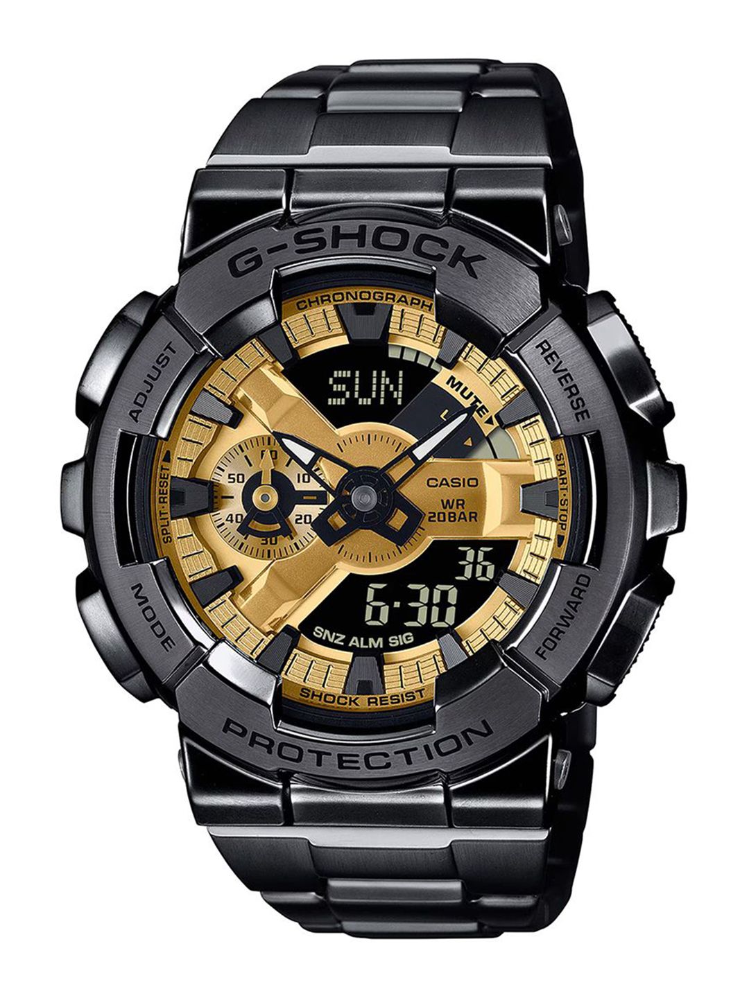 CASIO CASIO G-SHOCK GM-110BD-1A9DR Black Analog-Digital dial Stainless Steel Band G1688