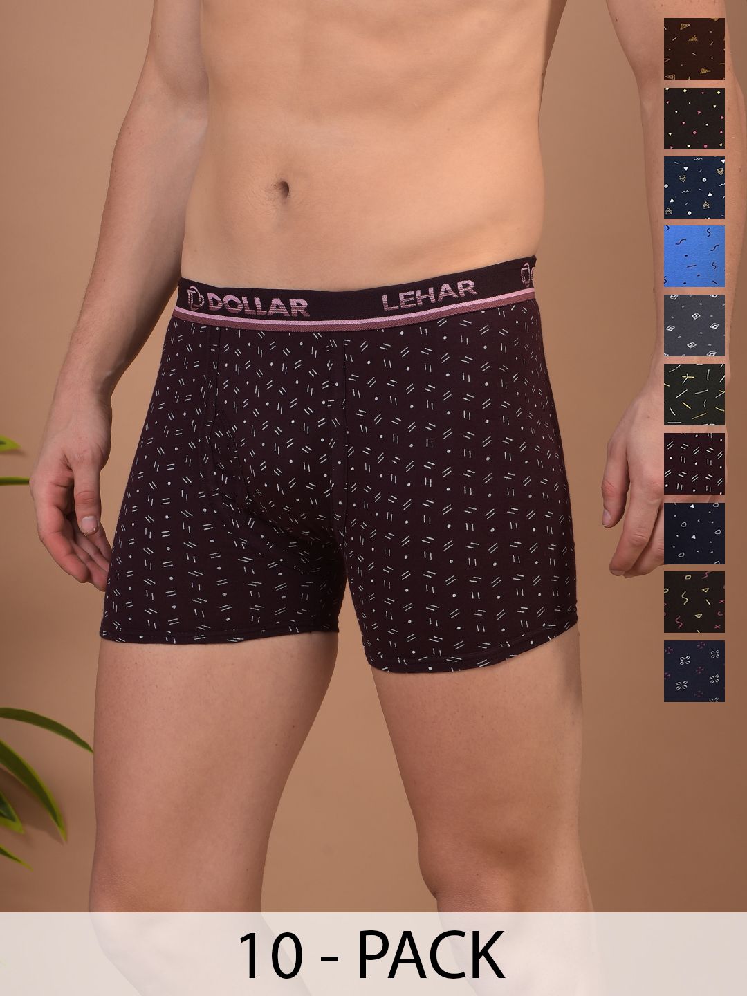 Dollar Pack Of 10 Assorted Pure Cotton Trunks MLHTR-06-P-ASSORT-PO10