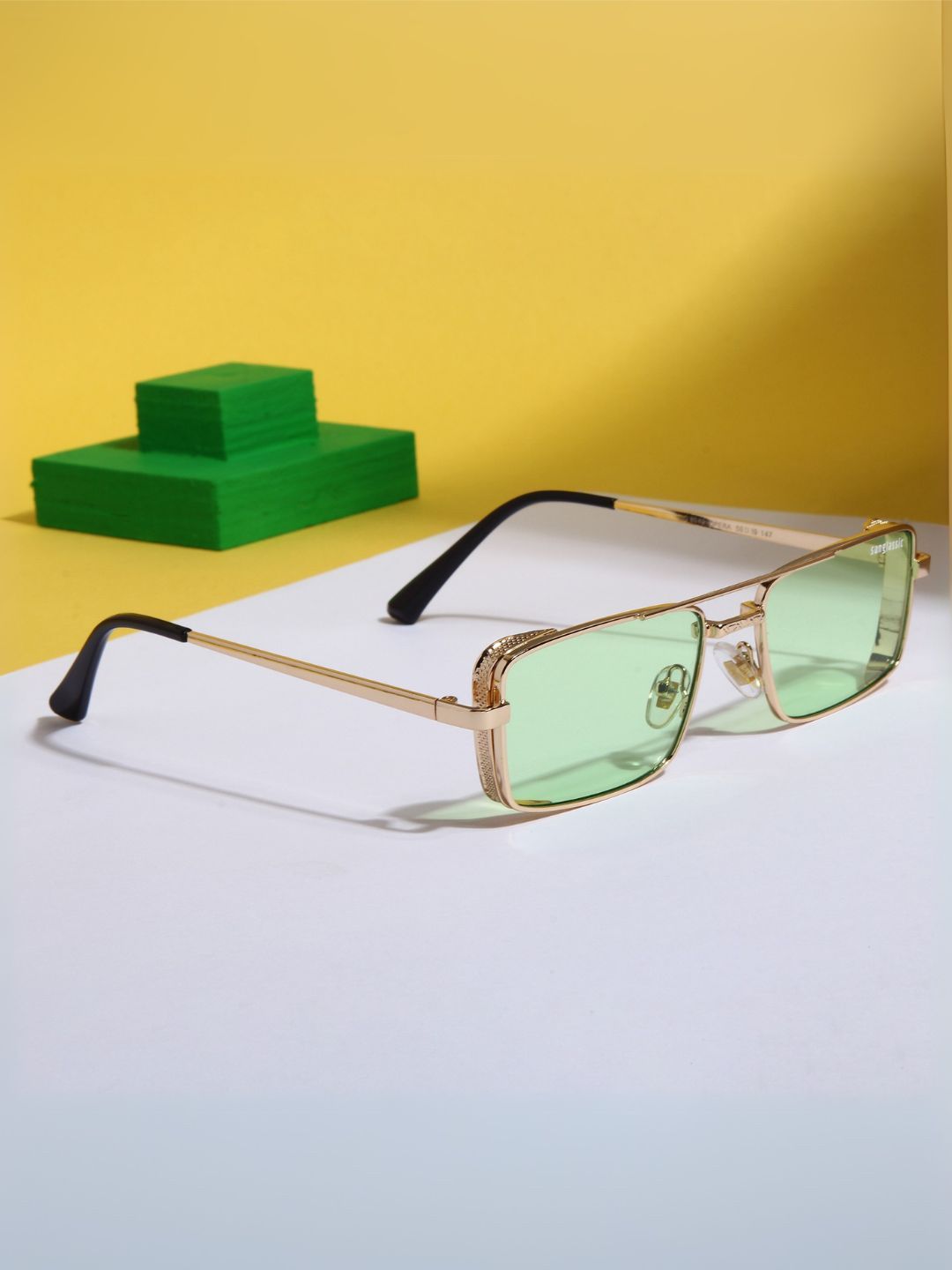 Buy SUNGLASSIC Unisex Opera Black Clear Rectangle Sunglasses OPERA