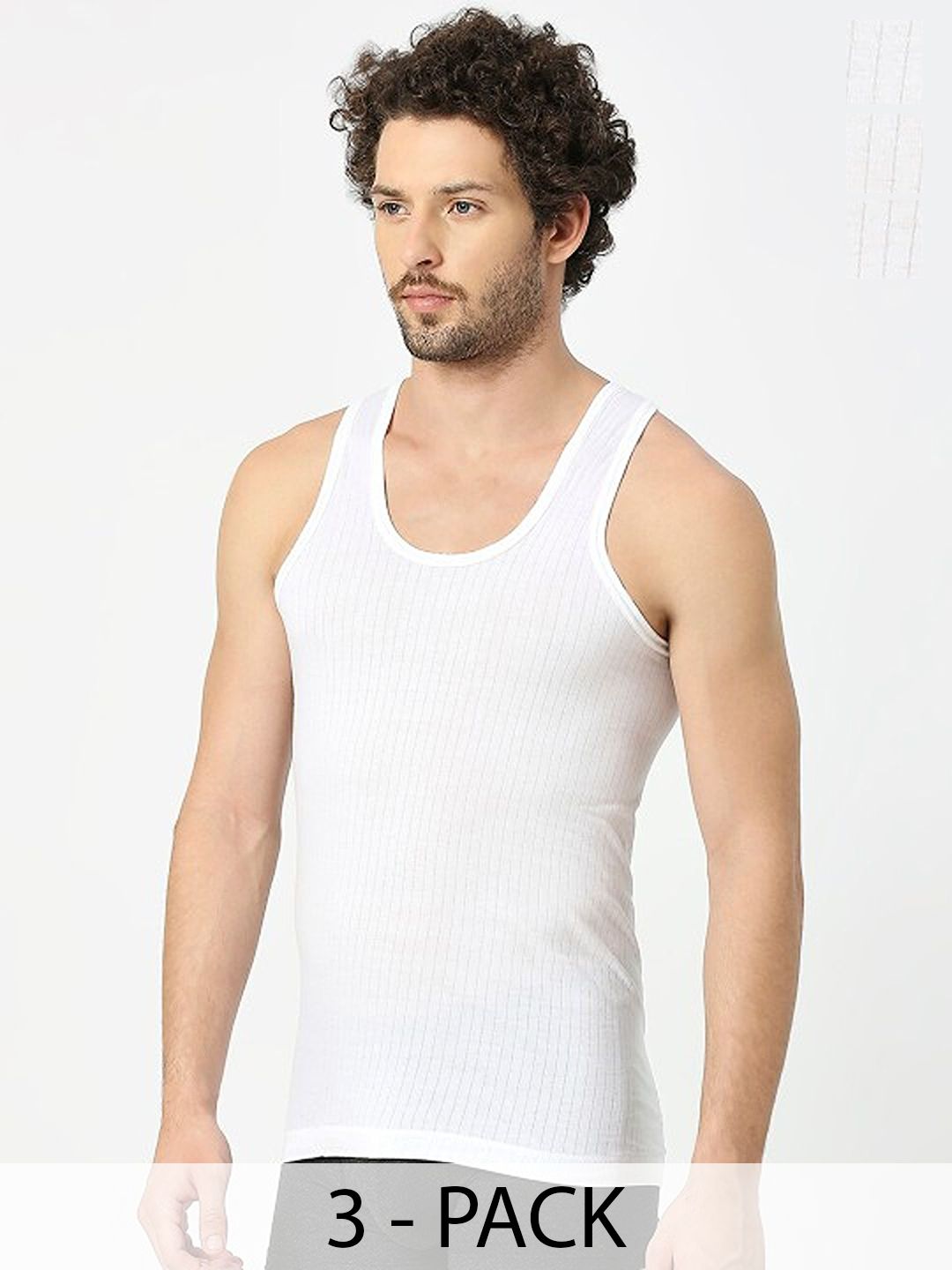 CAVENDERS Pack Of 3 Pure Cotton Scoop Neck Gym Vests C72=-SWIFT----==3- ---85