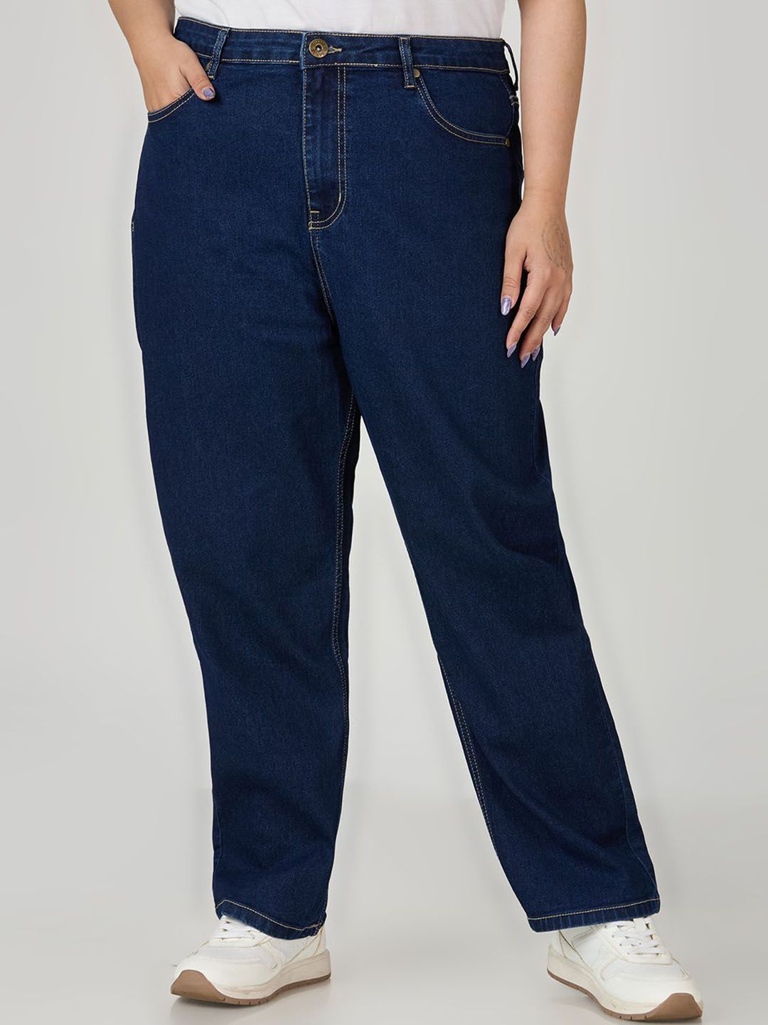 Style Quotient Plus Size Women Plus Size Regular Fit High-Rise Cotton Jeans