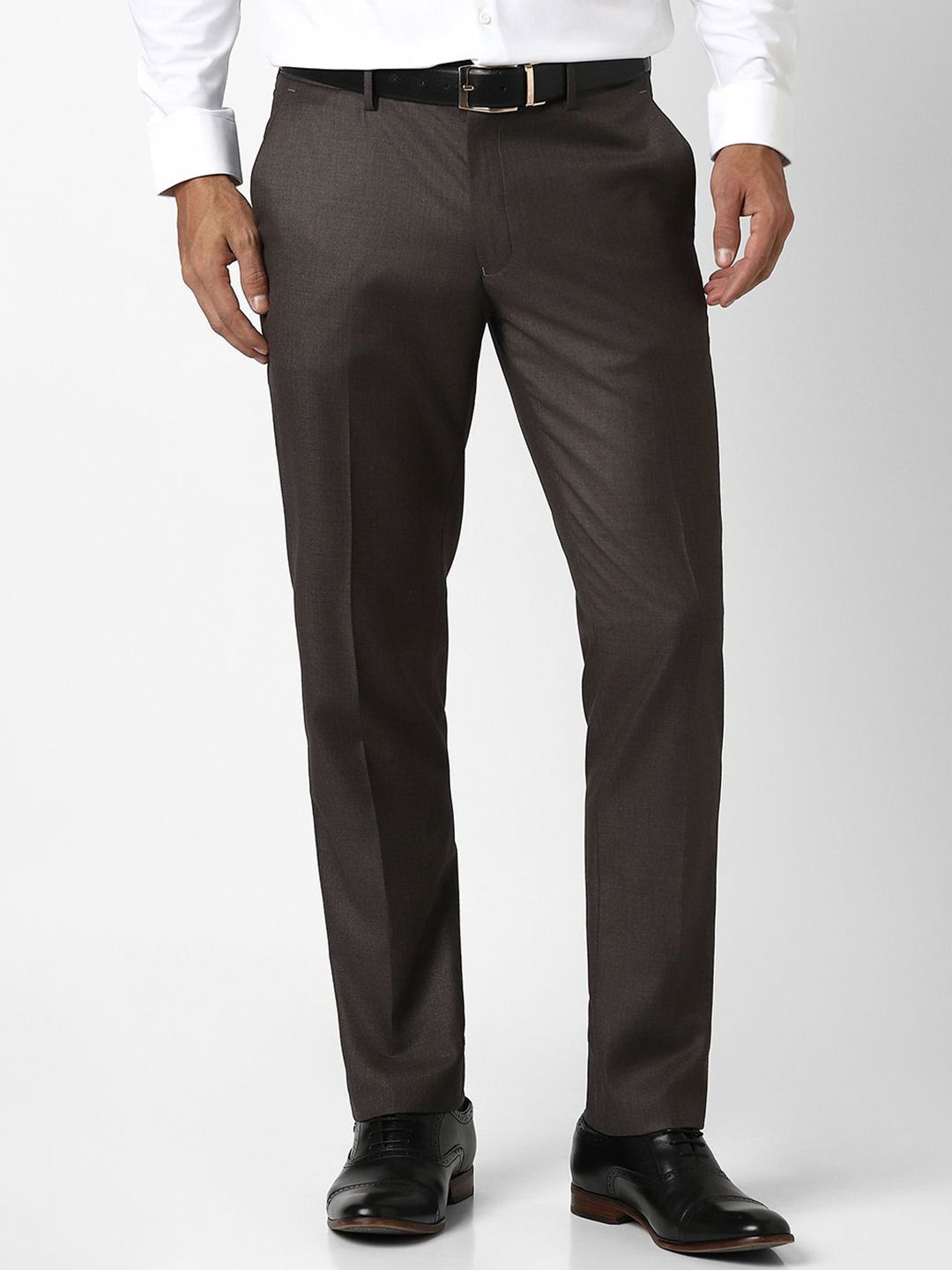Van Heusen Men Slim Fit Mid-Rise Formal Trousers