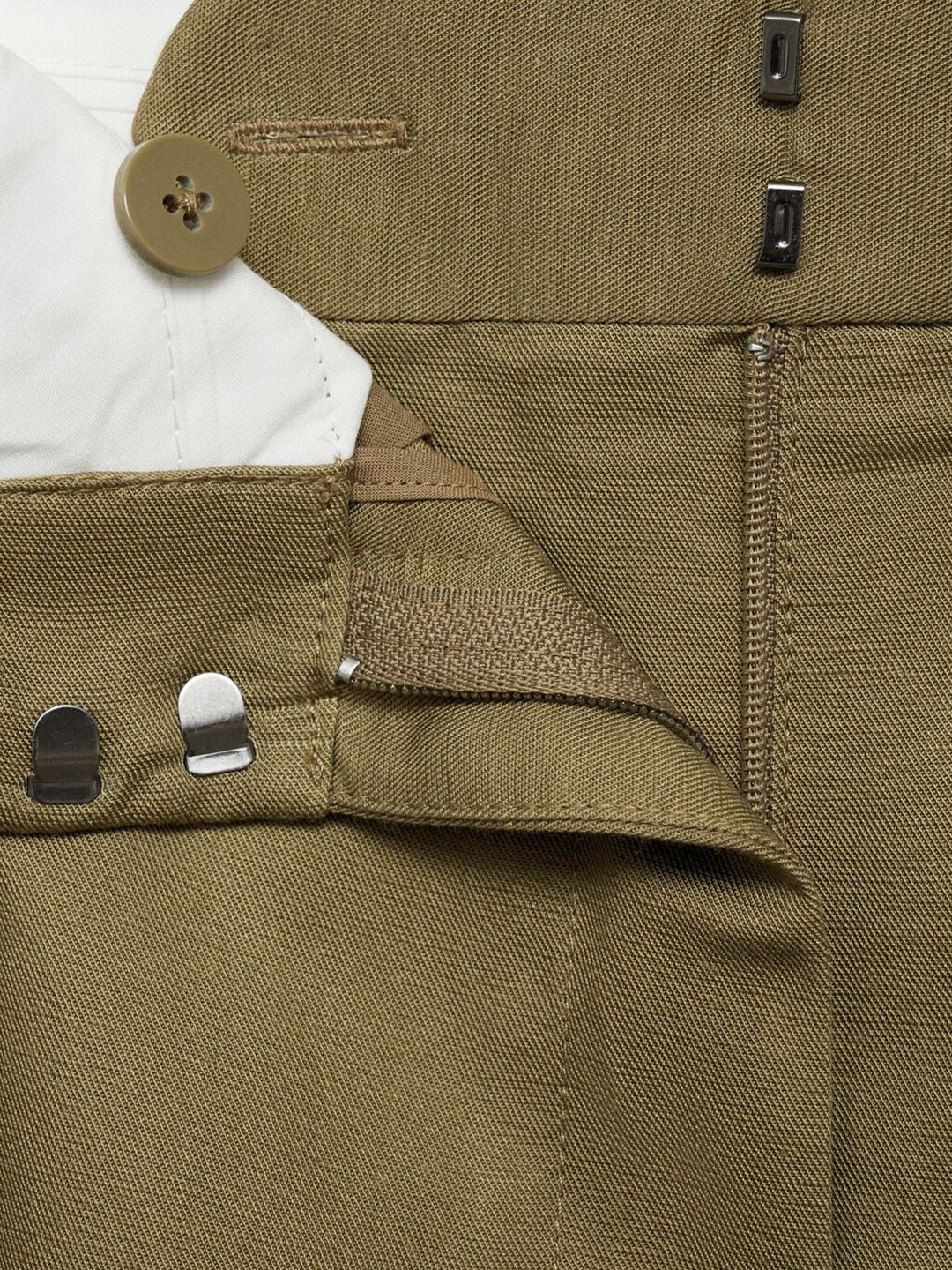 High-Waist Pleated Bermuda Shorts