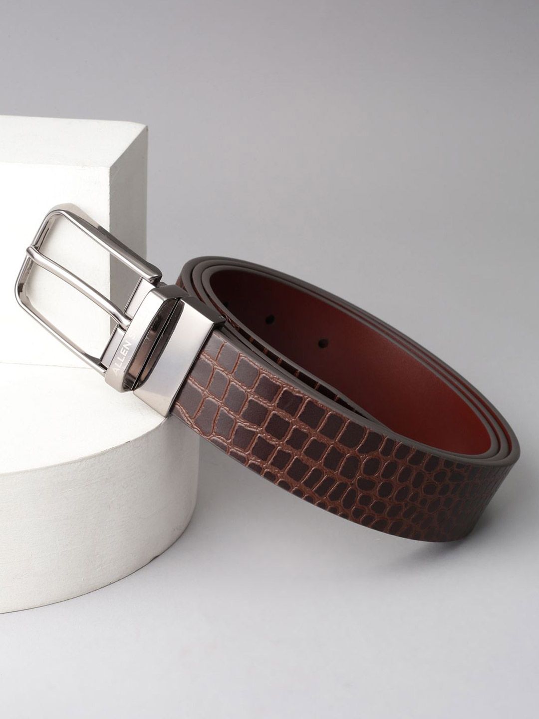 Allen Solly Men Textured Leather Formal Belt