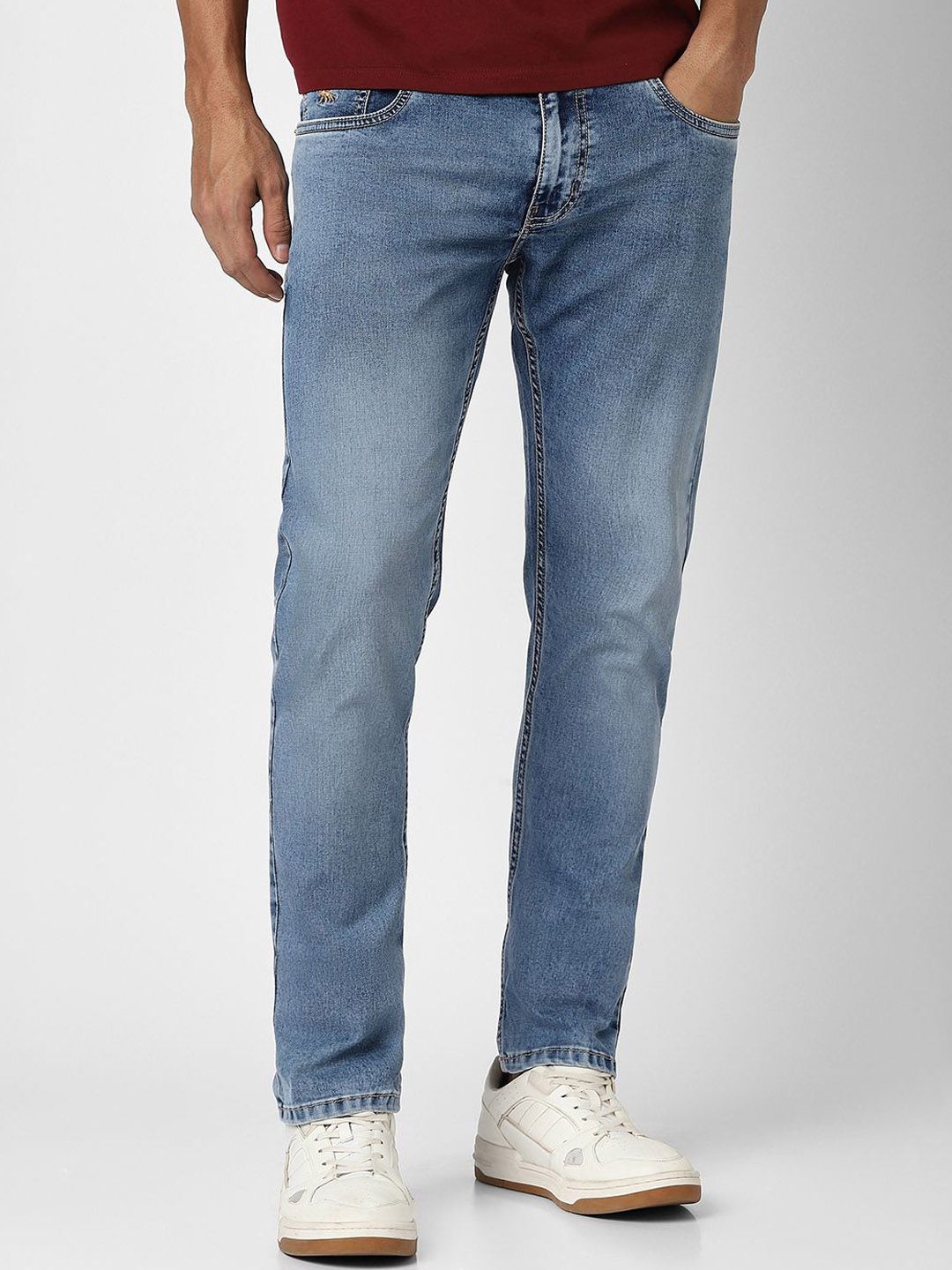 Peter England Casuals Men Skinny Fit Mid-Rise Heavy Fade Jeans