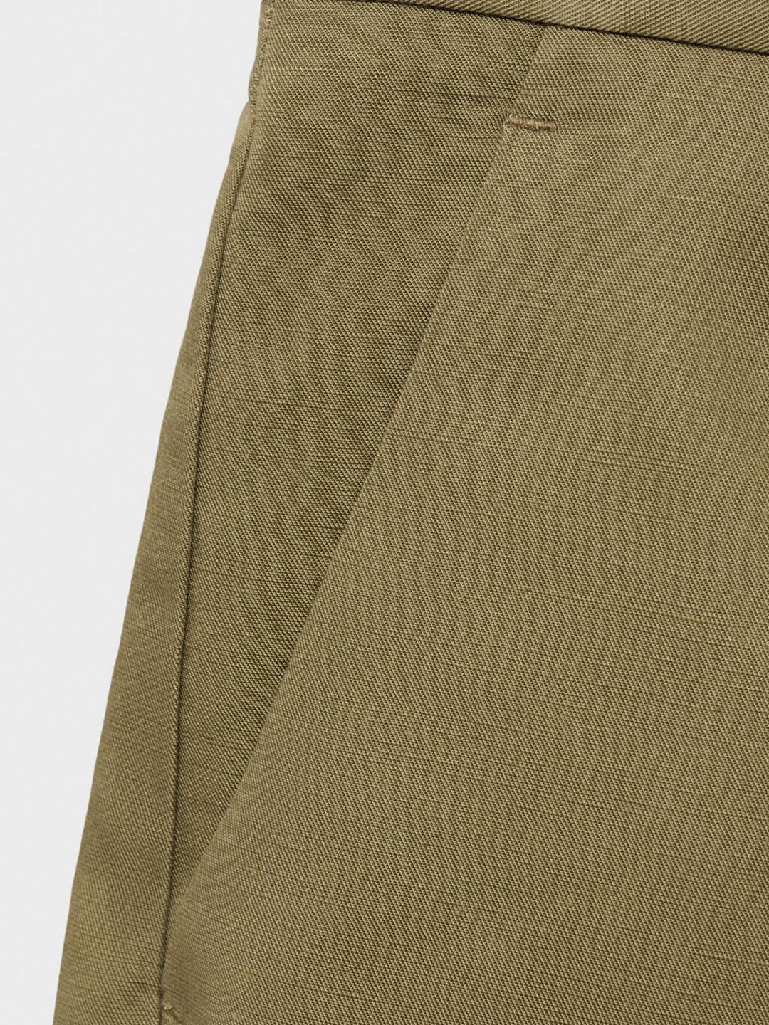 High-Waist Pleated Bermuda Shorts
