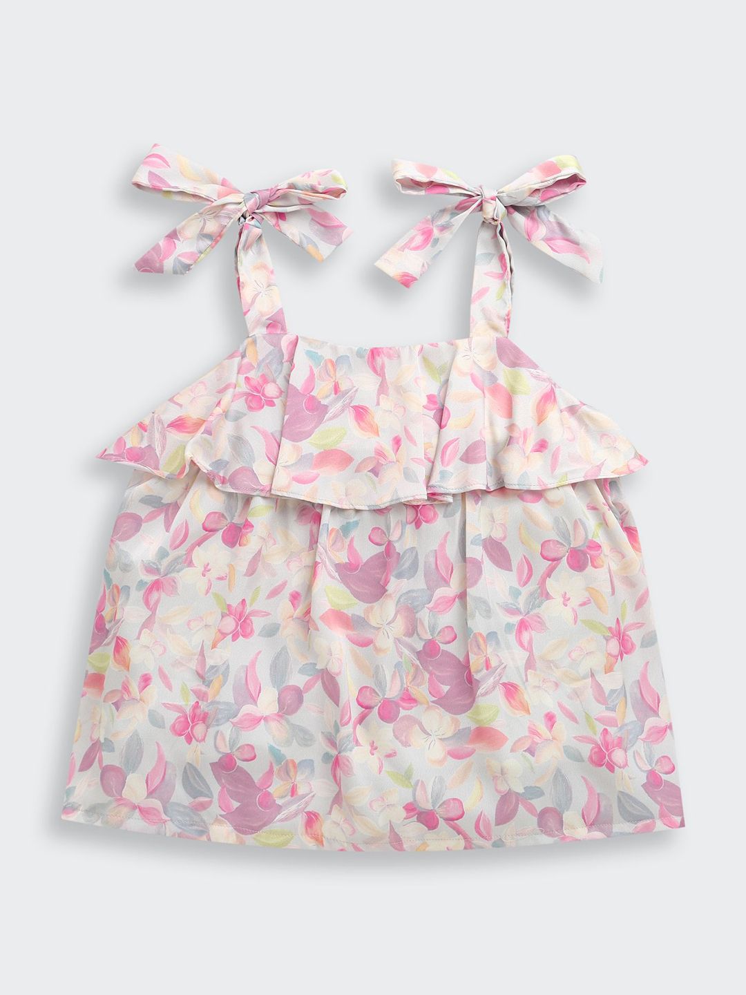 Tiny Girls Floral Printed Shoulder Straps Top
