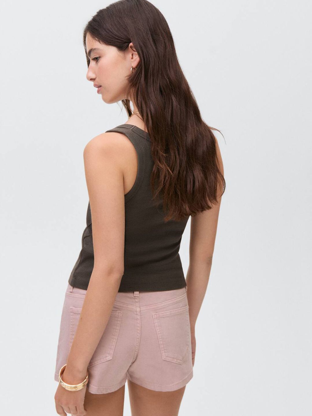 Low-Rise Straight Fit Denim Shorts