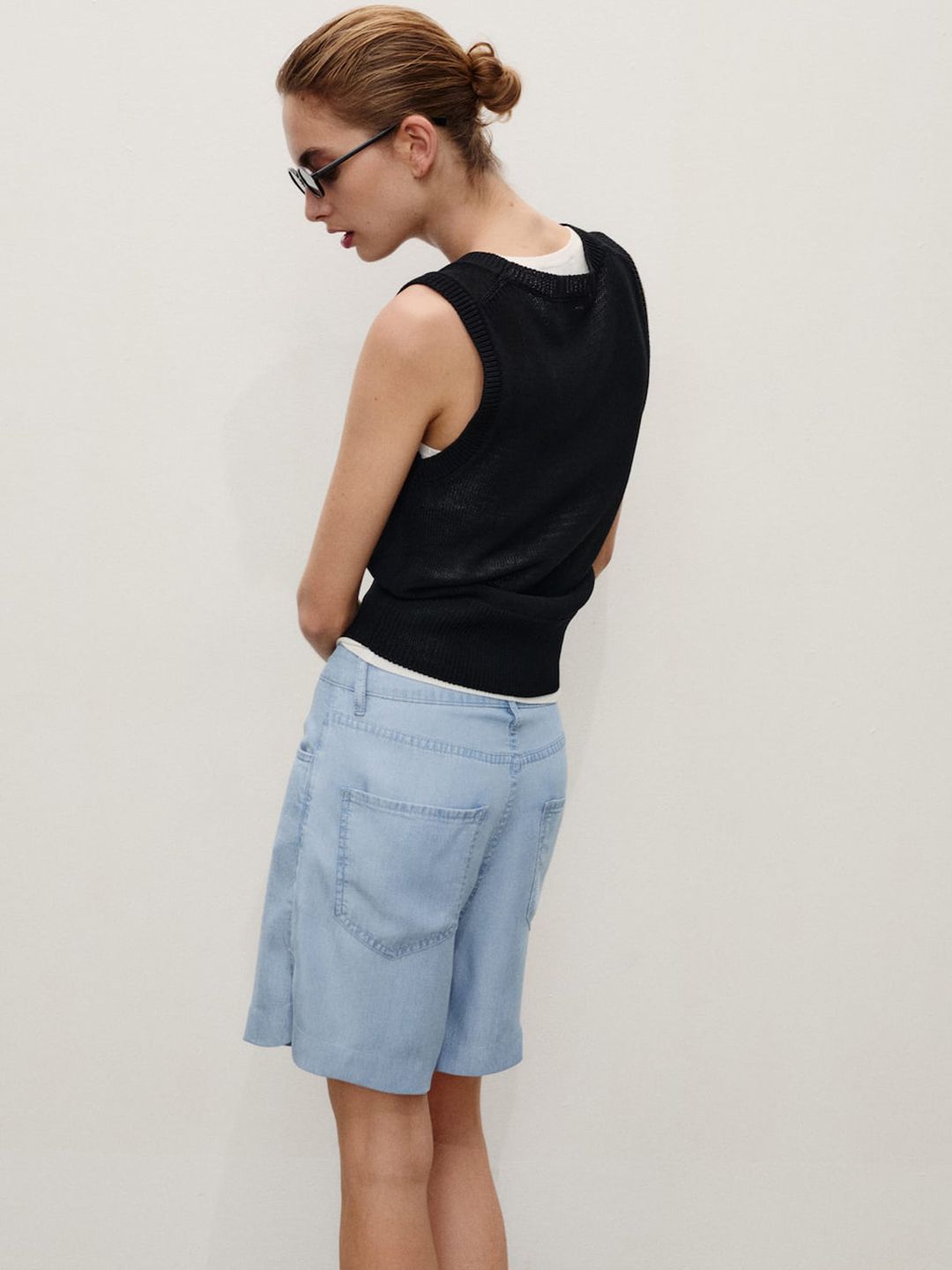 Mid-Rise Straight Fit Bermuda Shorts