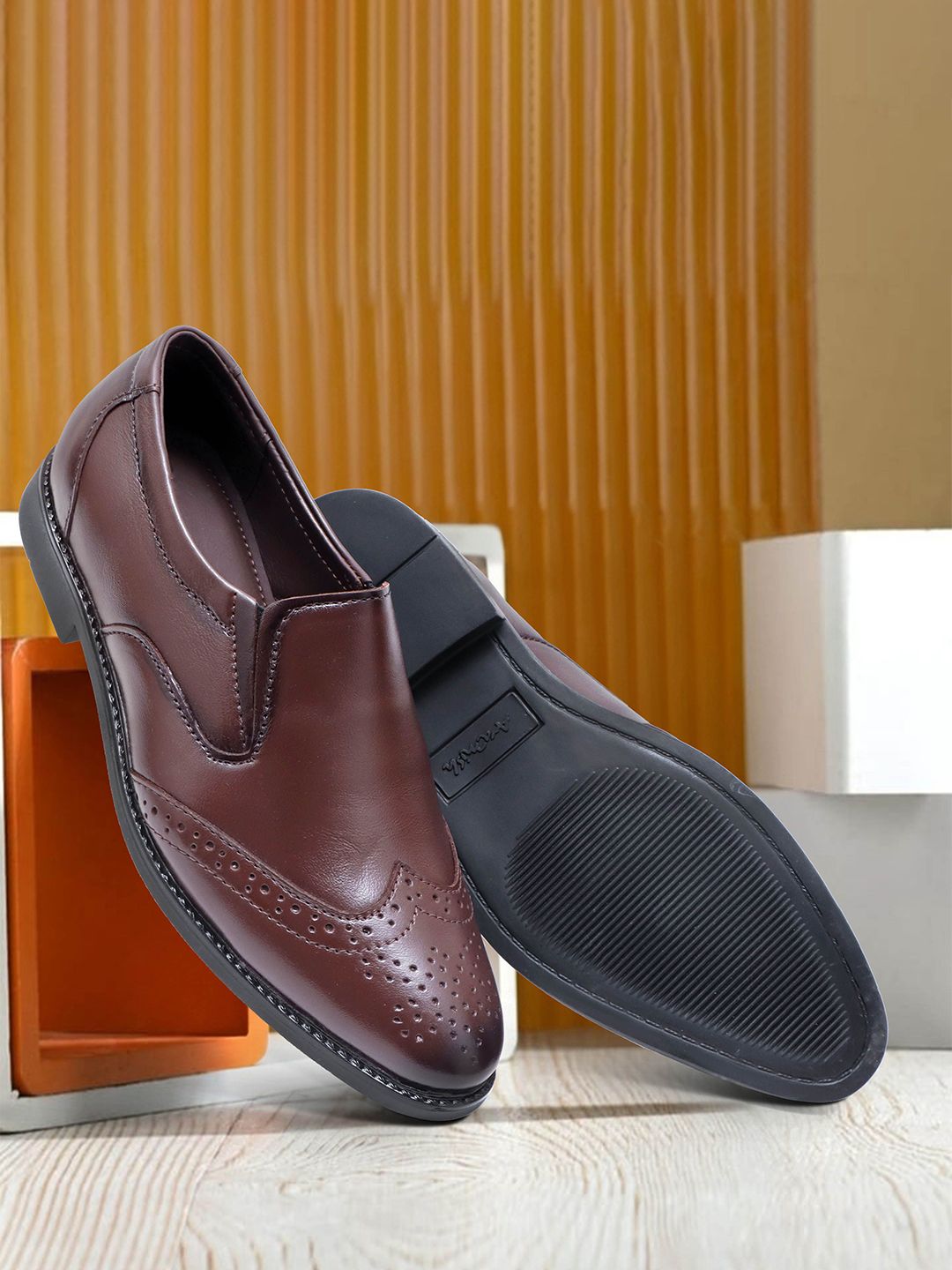ARAMISH Men Leather Formal Slip-Ons