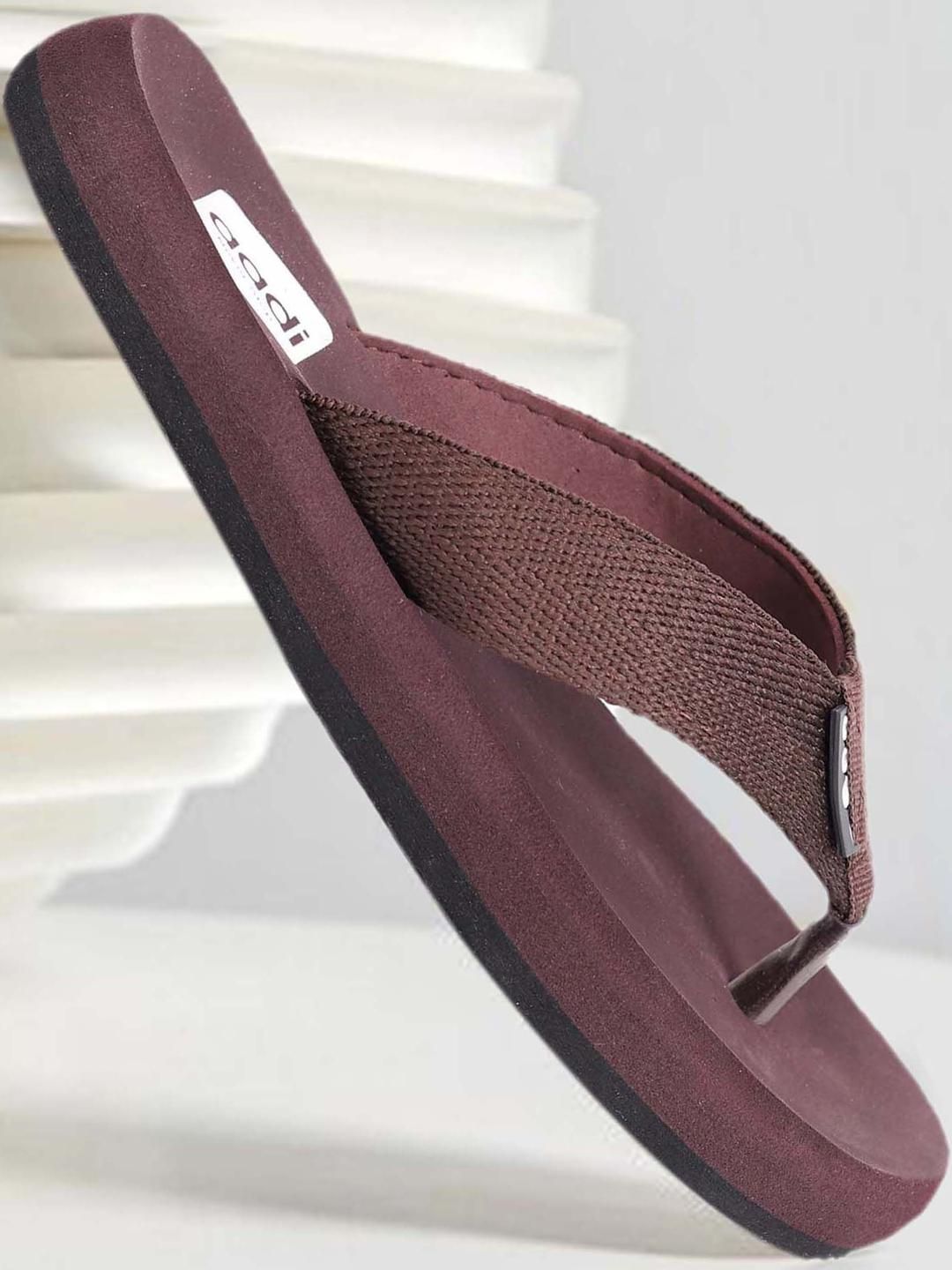 aadi Men Maroon Fabric Thong Flip-Flops