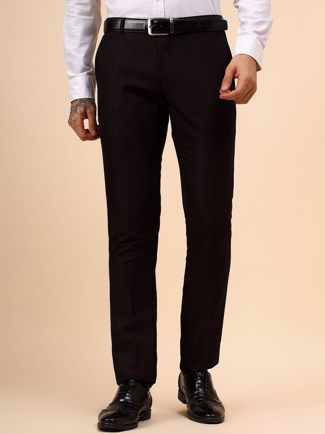 Cantabil Men Comfort Mid-Rise Slim Fit Trousers