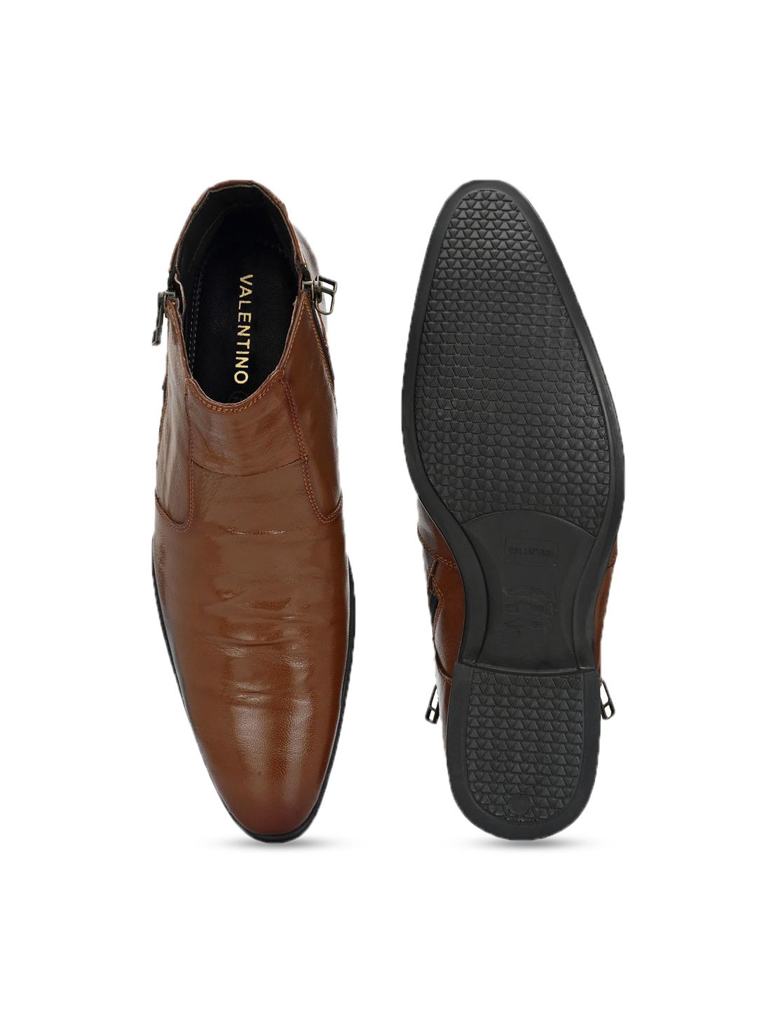 Buy Valentino Men Leather Side Zipper Ankle Boots - Boots for Men