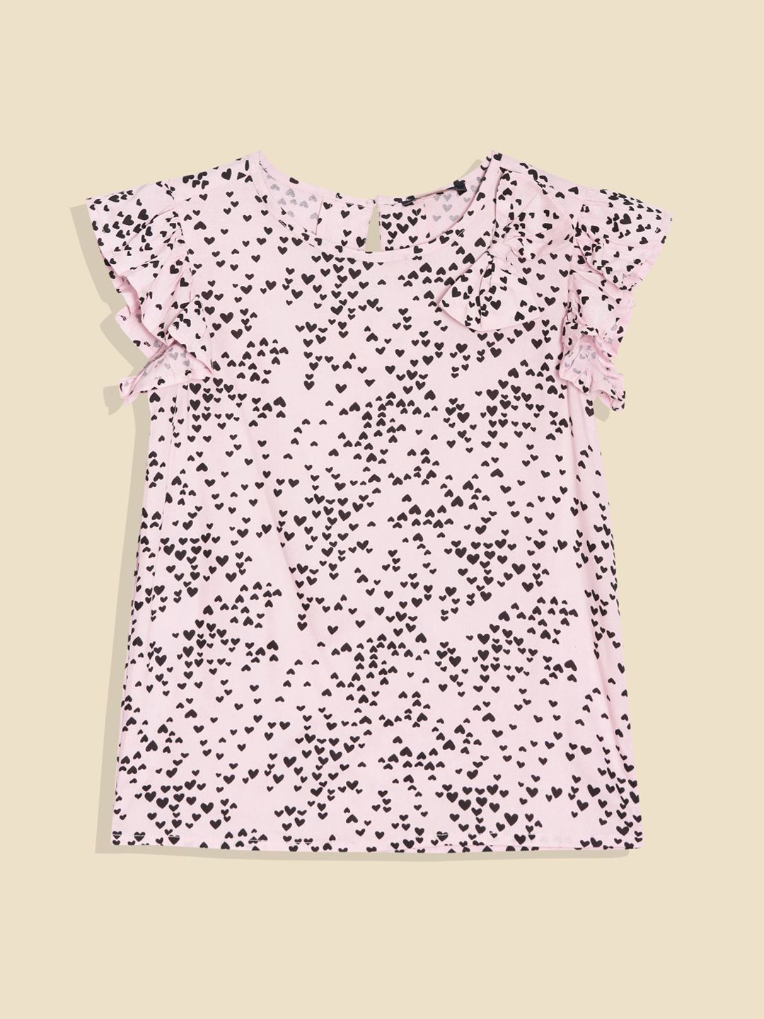 Allen Solly Junior Girls Abstract Printed Round Neck Cotton Top