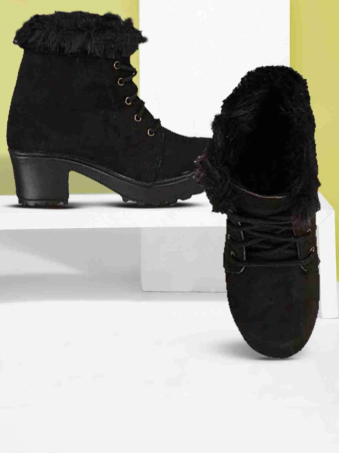 VANIYA SHOES Women Embellished Printed Toe Boots