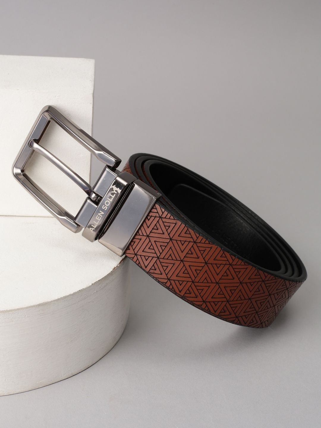 Allen Solly Men Printed Leather Reversible Formal Belt