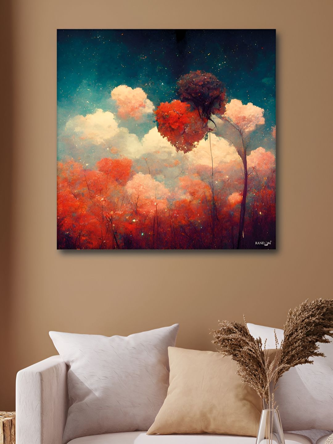 RANDOM Blue & Orange Floral And Botanical Canvas Wall Art