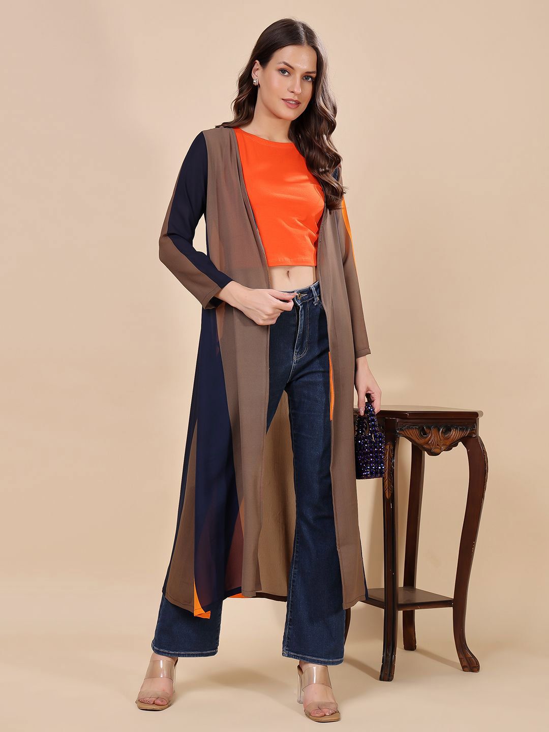 MINOS Colourblocked Longline Shrug