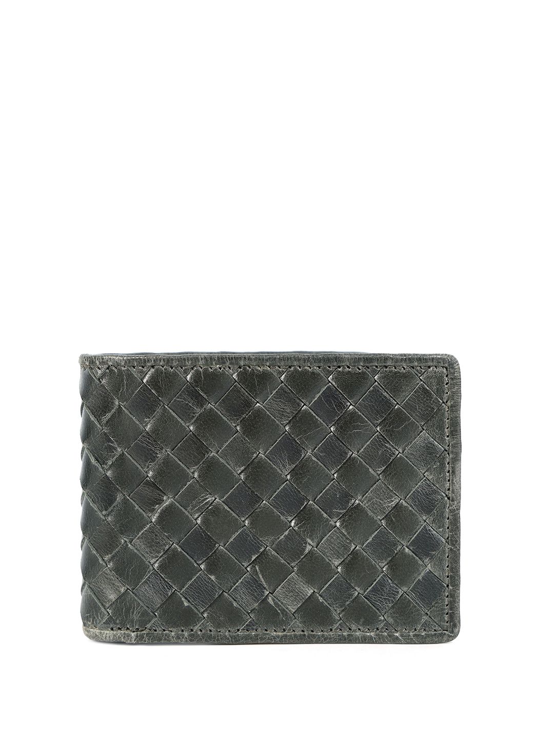 Celtic Men Geometric Textured Leather Two Fold Wallet