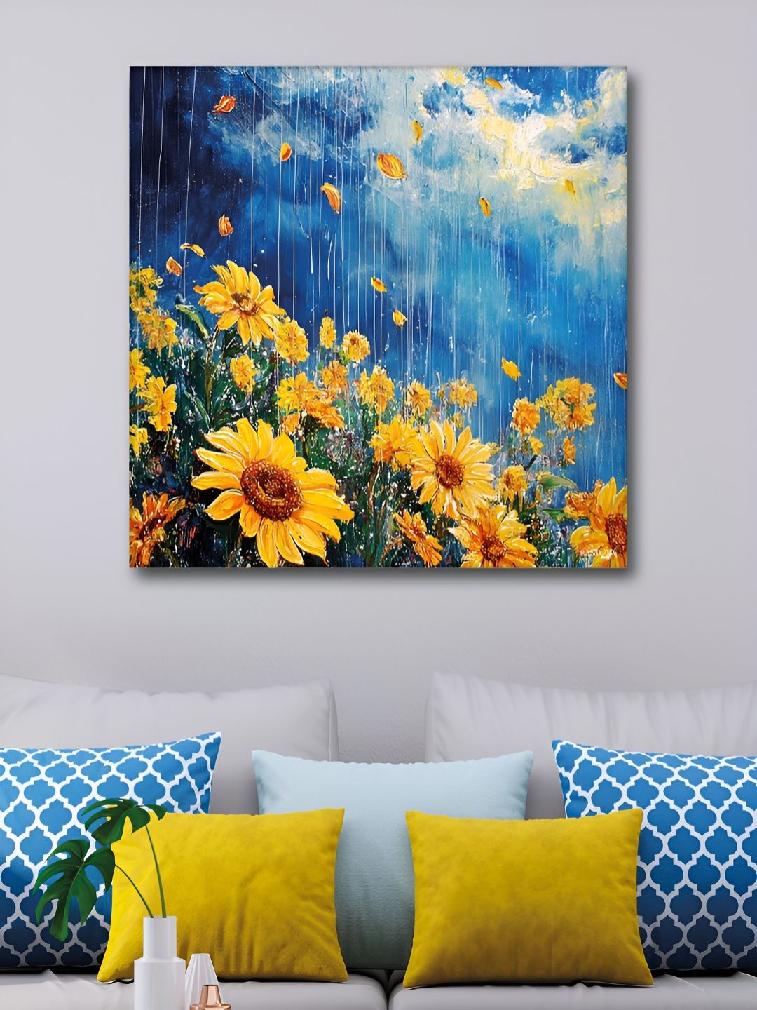 RANDOM Blue & Yellow Floral And Botanical Canvas Wall Art