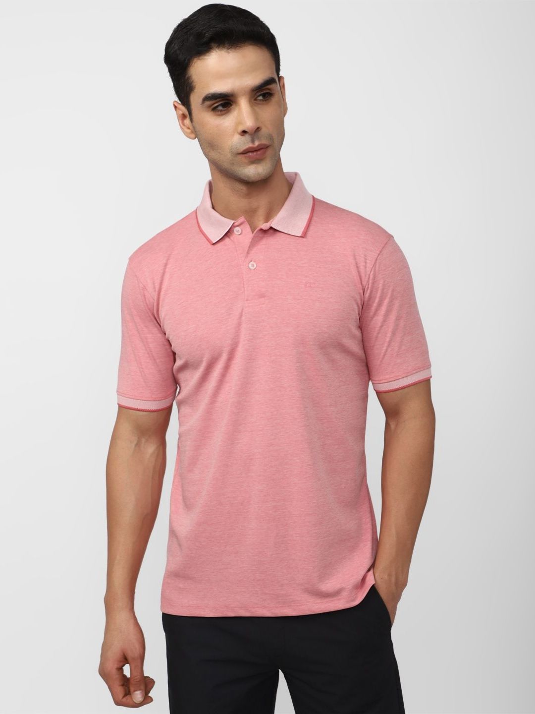 Peter England Men Solid Polo Collar Slim Fit T-shirt