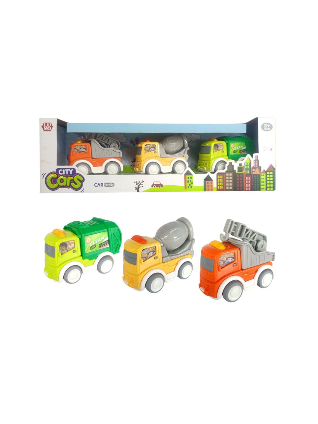 PLANET of Toys Kids Set Of 3 Pull Back Construction Vehicle Toy Set