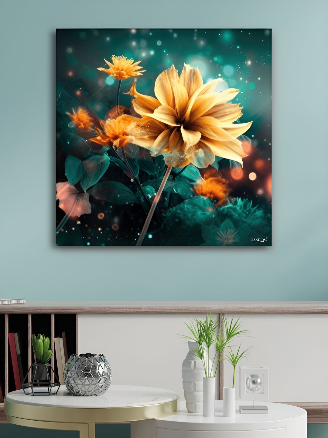 RANDOM Green & Gold-Toned Floral And Botanical Canvas Wall Art