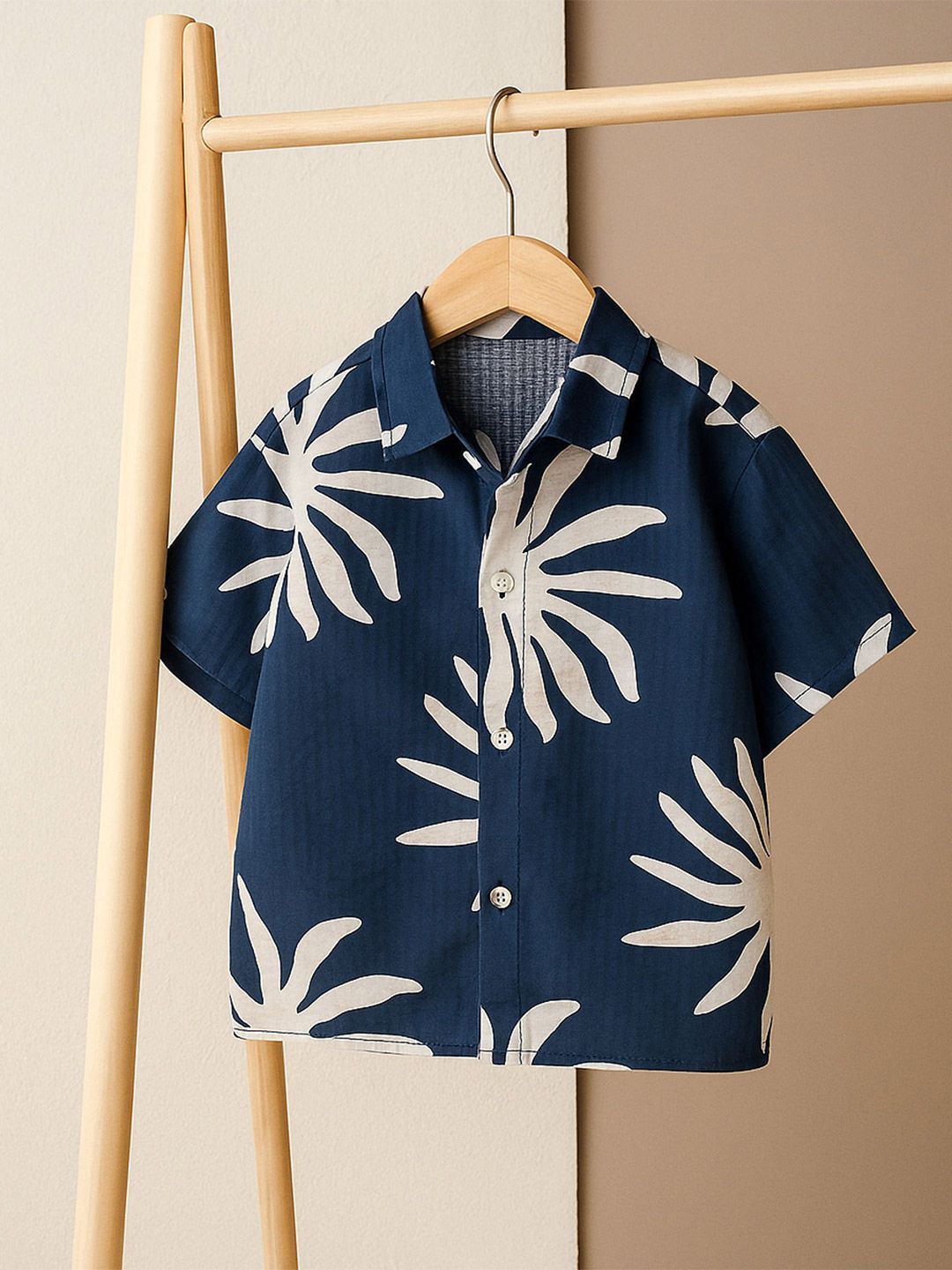 Googo Gaaga Boys Floral Printed Spread Collar Casual Shirt