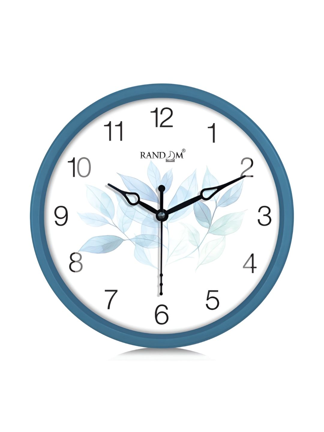 RANDOM RANDOM White & Teal Printed Contemporary Analogue Wall Clock
