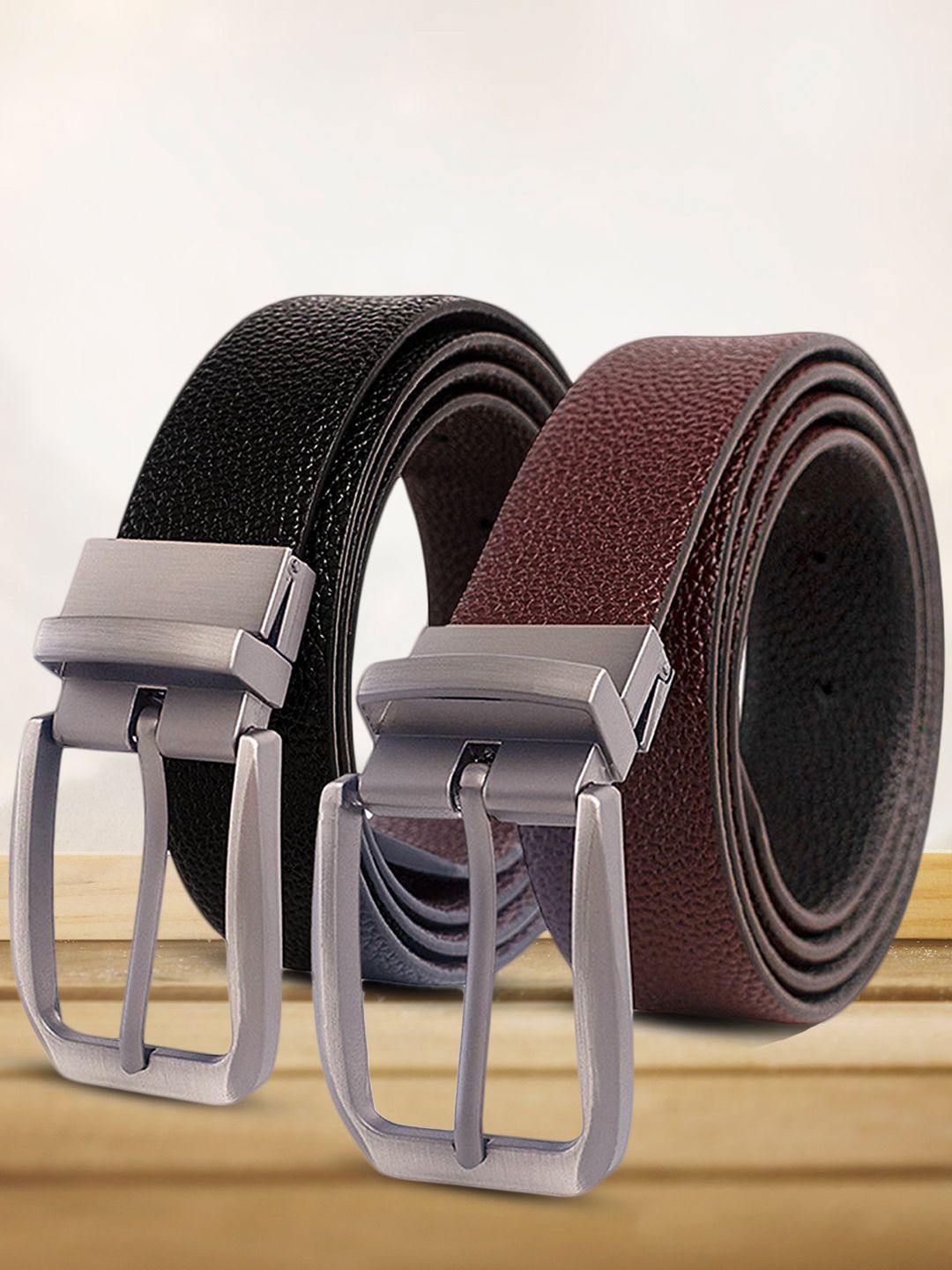 VOGARD Men Textured 2 Reversible Belt