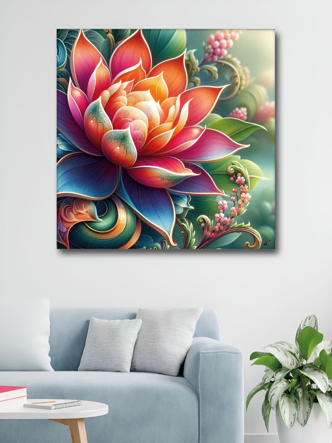 RANDOM Green & Pink Floral And Botanical Canvas Wall Art
