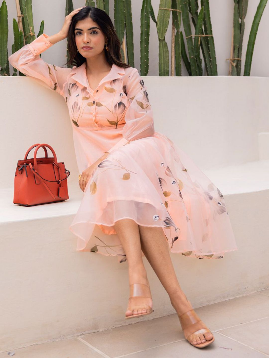 myntra organza dress Buy Ambraee Women Off-white Organza Floral Dress - Dresses for Women 35057996