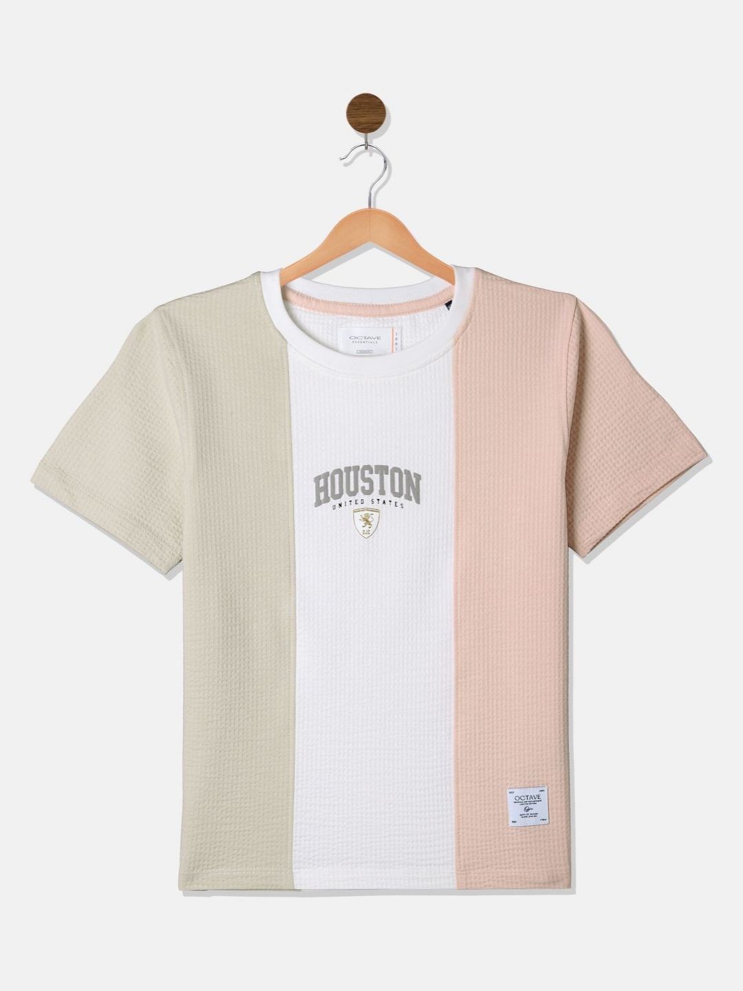 Octave Boys Colourblocked Round Neck Cotton T-shirt