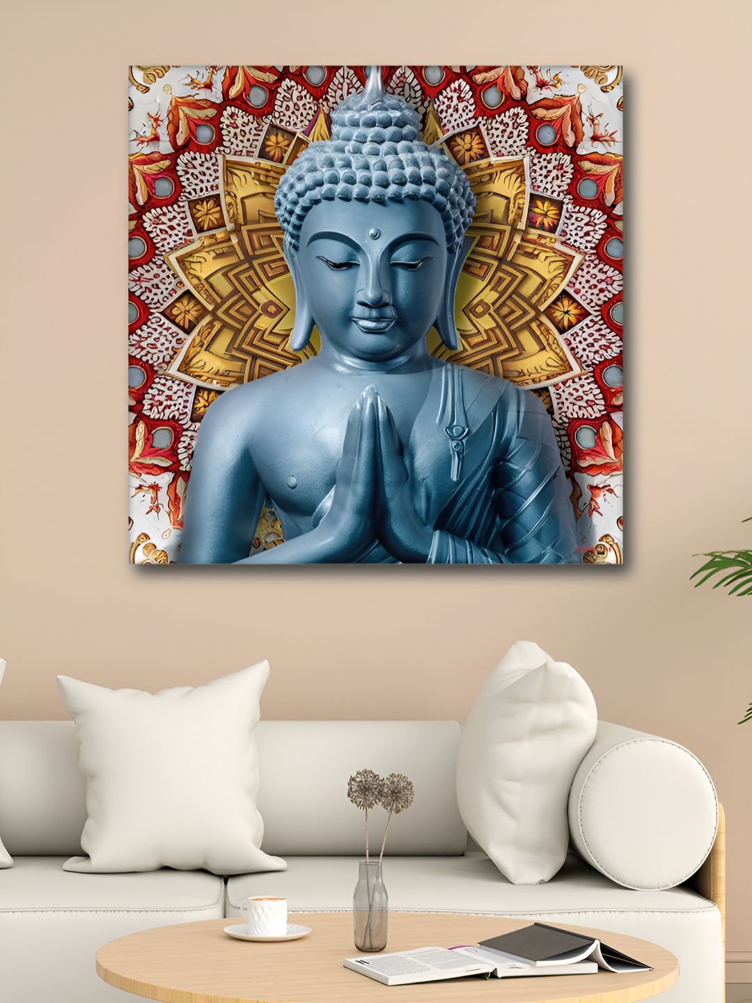 RANDOM Red & Gold-Toned Canvas Religious Wall Paintings